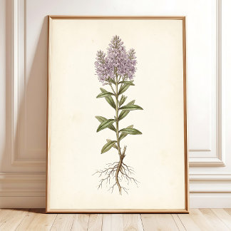 Impression sur toile botanique de cottage vintage