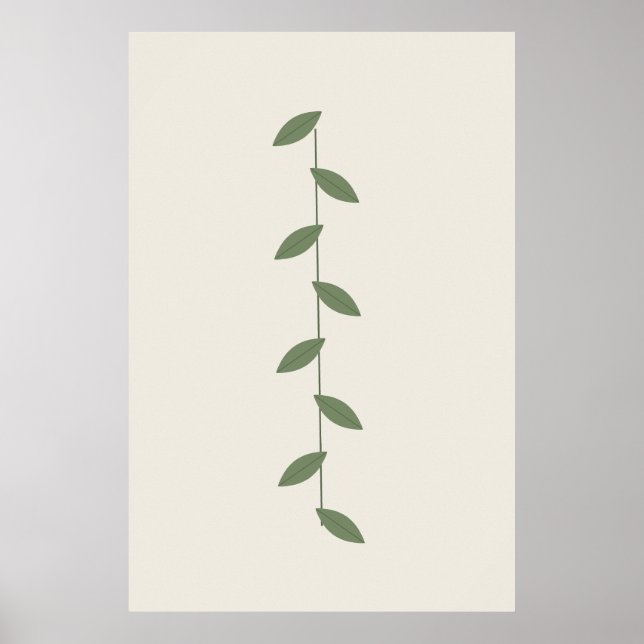 Impression sur toile botanique de feuille de sauge (Devant)