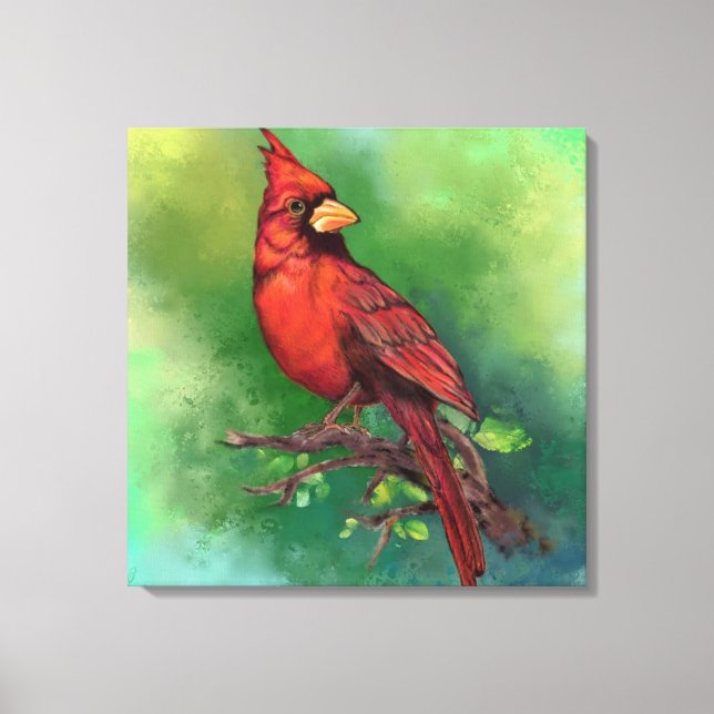 Impression sur toile Cardinal Rouge du Nord (Recto)