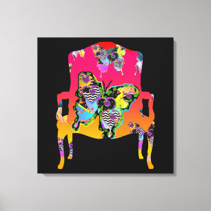 Impression sur toile Chaise Papillons