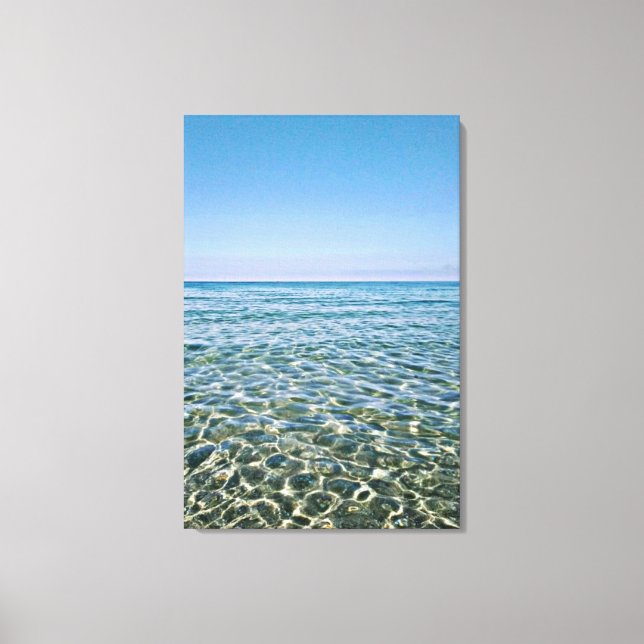 Impression sur toile Ciel bleu et mer calme magnif (Recto)