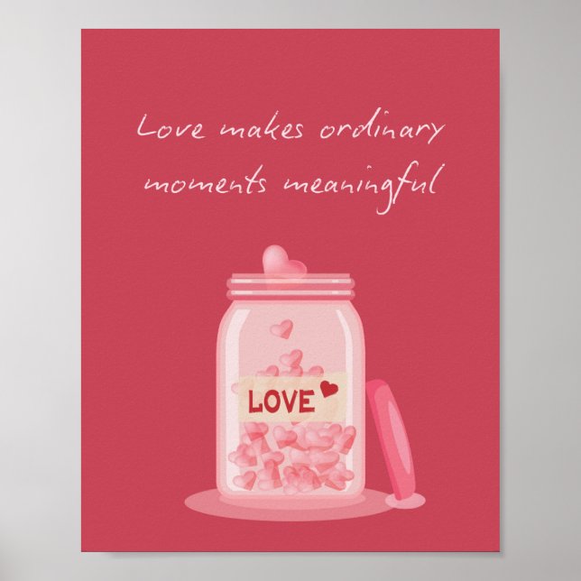 Impression sur toile Citation d'Amour Pot à Coeur  (Devant)
