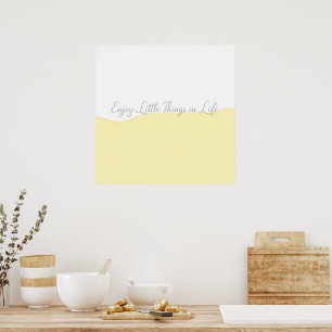 Impression sur toile Citation Enjoy Life Jaune et