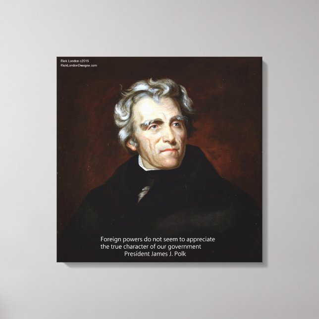 Impression sur toile Citation James K Polk Puissan (Recto)