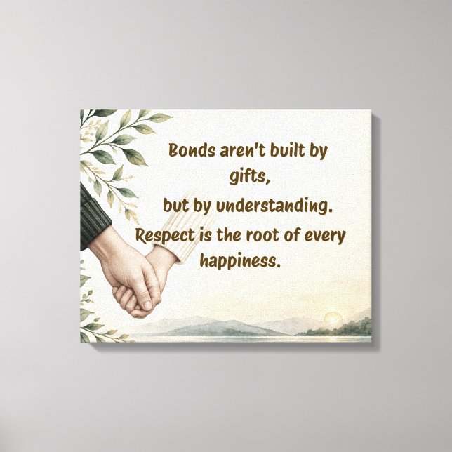 Impression sur toile Citation Liens & Respect | Ma (Recto)