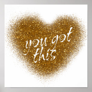 Impression sur toile cœur de glamour Gold Glitter