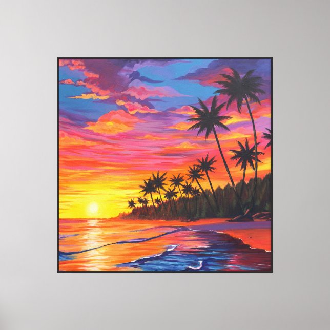 Impression sur toile Coucher de soleil tropical (Recto)