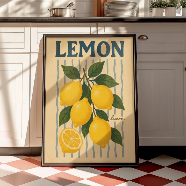 Impression sur toile Cuisine Citron Vintage Médite (Créateur téléchargé)