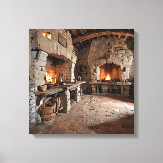 Impression sur toile Cuisine de château-2) (Recto)