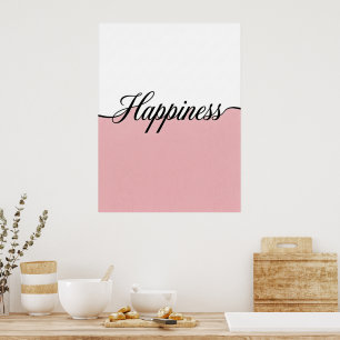 Impression sur toile cursive élégante de bonheur