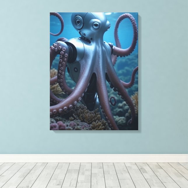 impression sur toile Cyber Octopus (Insitu (Plancher de Bois))