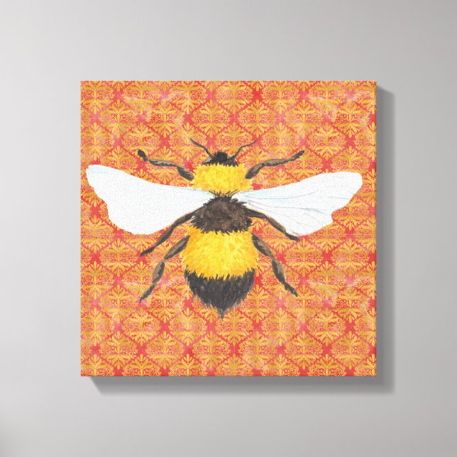 Impression sur toile d'abeille à l'aquarelle (Recto)