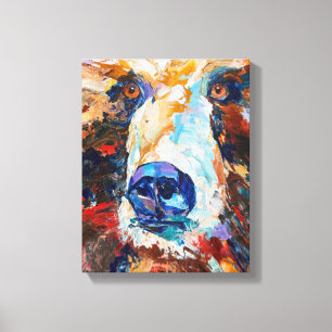 Impression sur toile "Dans le regard de l'ours" d'
