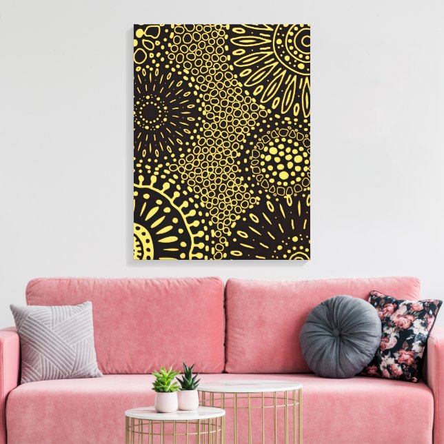 Impression sur toile d'art ethnique floral vintage (Insitu(Salon))