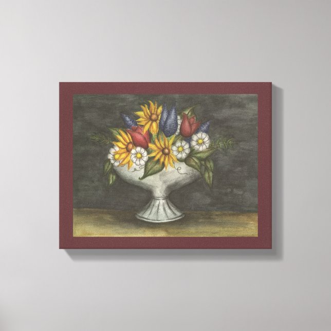 Impression sur toile d'art floral de style antique (Recto)
