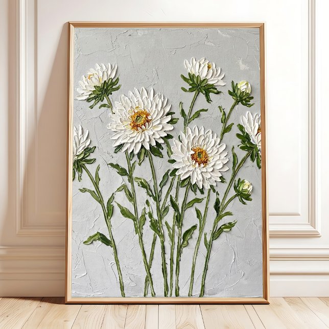 Impression sur toile d'art mural d'aster blanc min (Créateur téléchargé)