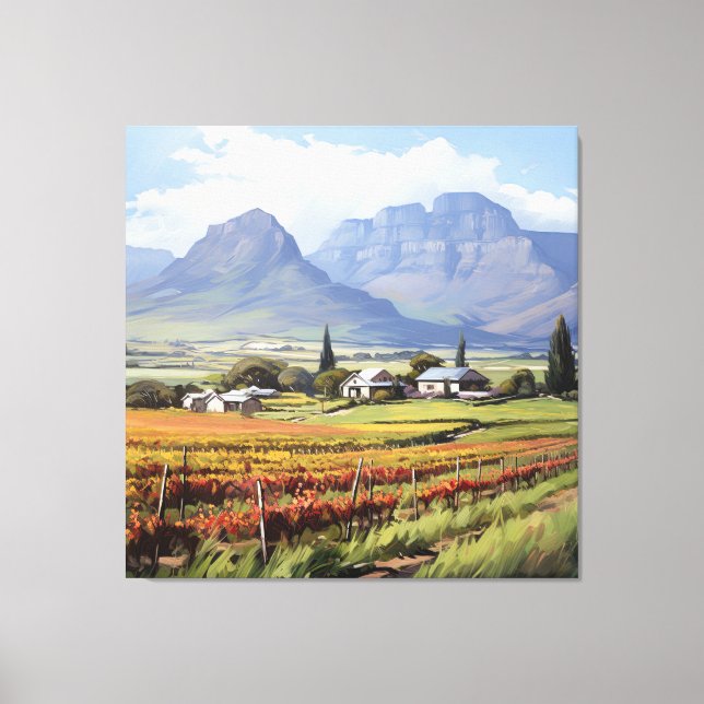 Impression sur toile d'art mural de ferme de vigno (Recto)