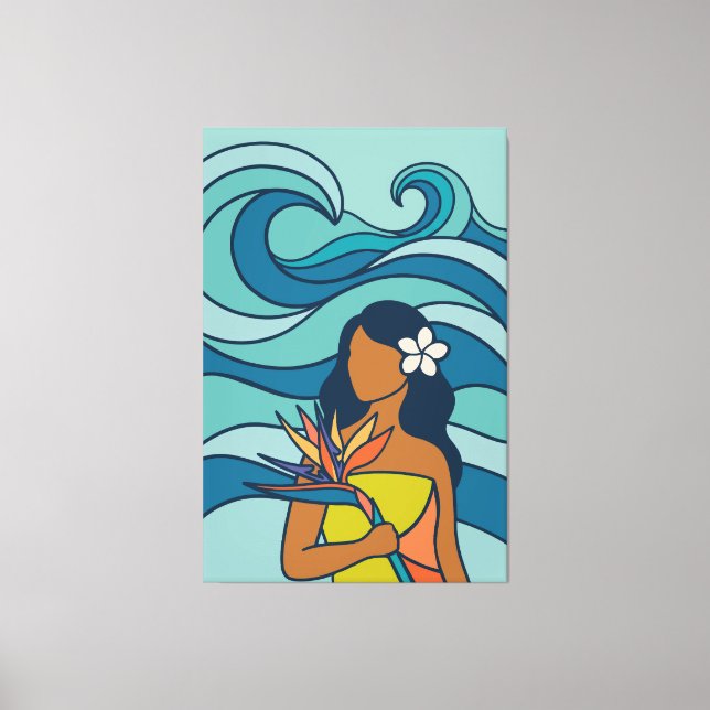 Impression sur toile d'art tropical de plage de mi (Recto)
