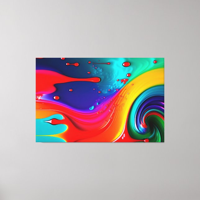 Impression sur toile d'art vibrant de goutte de pe (Recto)