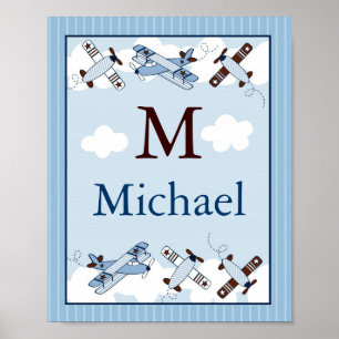 Impression sur toile d'avion Little Aviator avec n