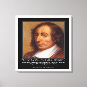 Impression sur toile de Blaise Pascal & Citation s