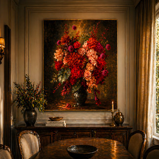 Impression sur toile de bouquet floral vibrant – V