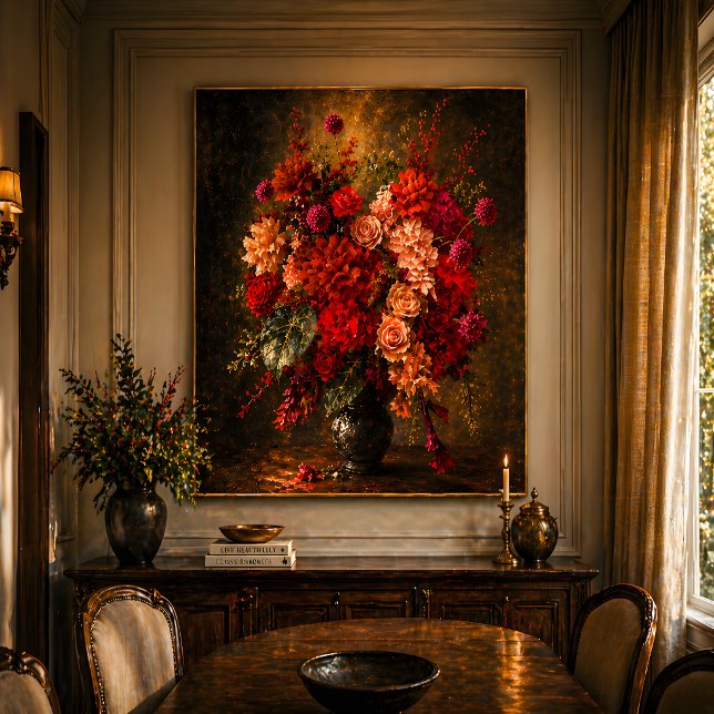 Impression sur toile de bouquet floral vibrant – V (Créateur téléchargé)