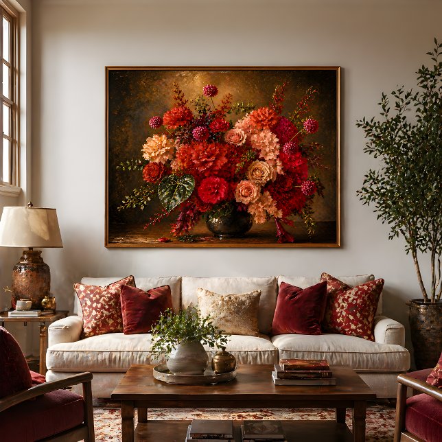 Impression sur toile de bouquet floral vibrant – V (Créateur téléchargé)