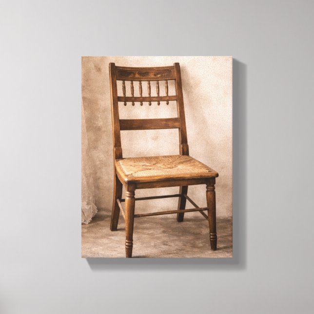 Impression sur toile de chaise rustique de campagn (Recto)
