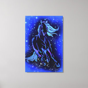 Impression sur toile de cheval courant sous la lum