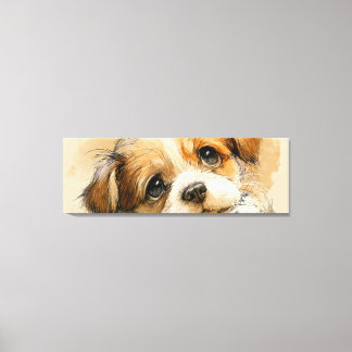 Impression sur toile de chiots aux yeux tristes et