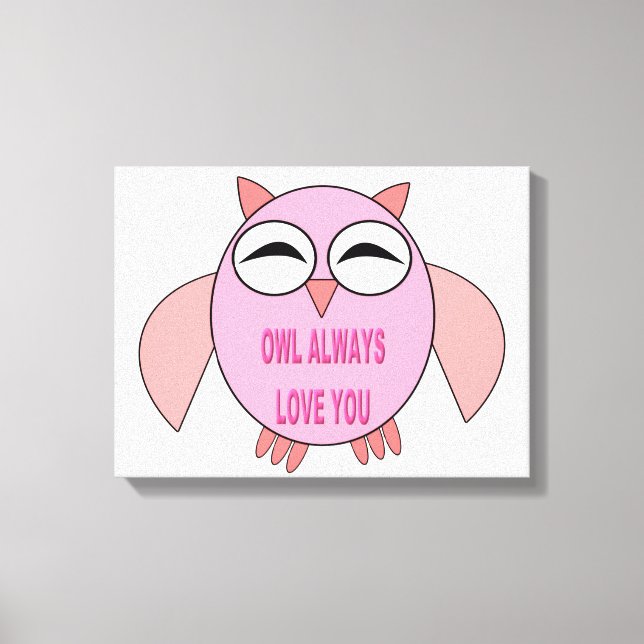 Impression sur toile de chouette de message d'amou (Recto)