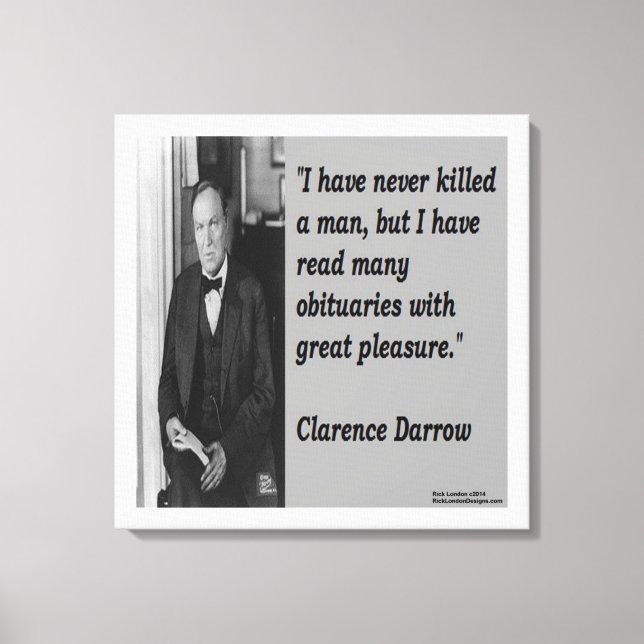 Impression sur toile de Clarence Darrow et citatio (Recto)