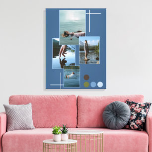 Impression sur toile de collage photo Blue Green D