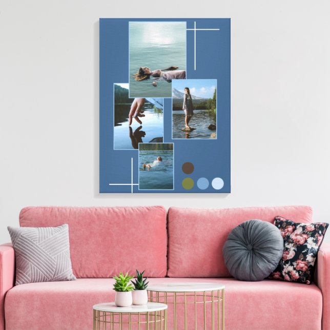Impression sur toile de collage photo Blue Green D (Insitu(Salon))
