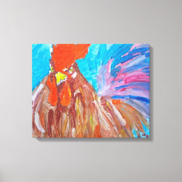 Impression sur toile de coq coloré audacieux
