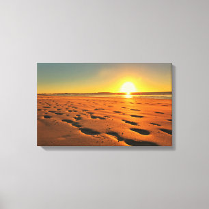 Impression sur toile de coucher de soleil sur une 