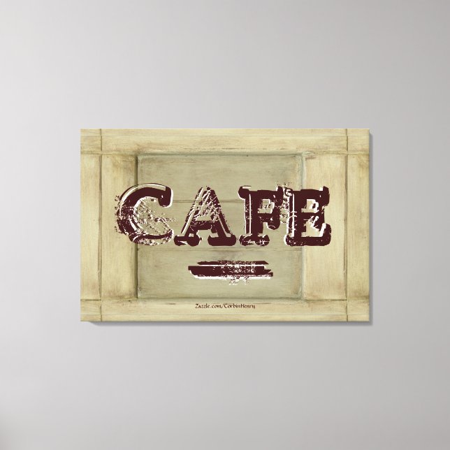 Impression sur toile de cuisine de café rustique - (Recto)