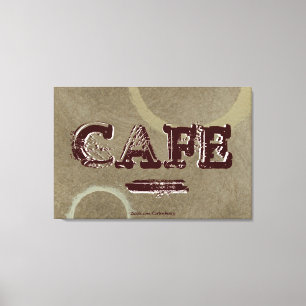 Impression sur toile de cuisine de café vintage -