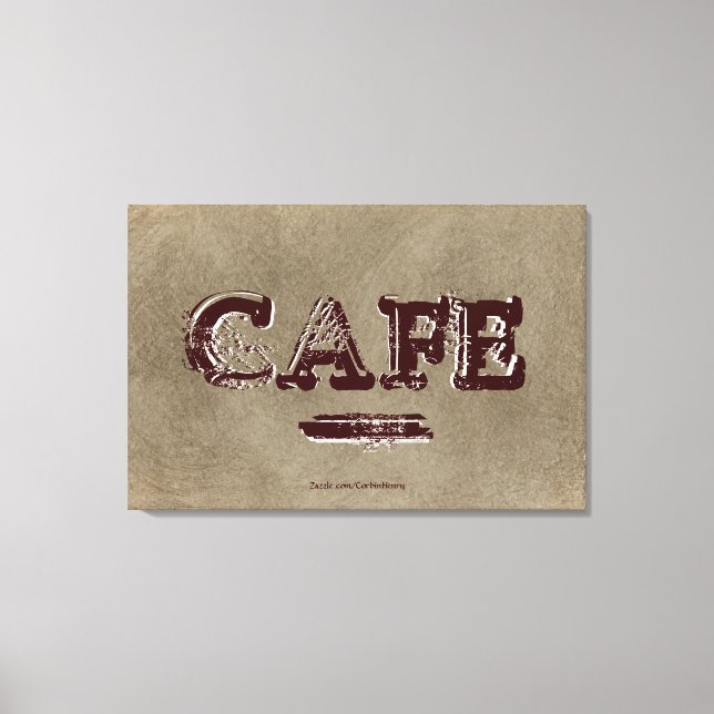 Impression sur toile de cuisine de café vintage -  (Recto)