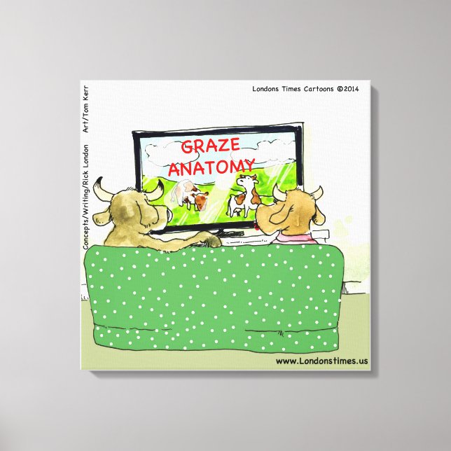 Impression sur toile de dessin animé drôle de vach (Recto)