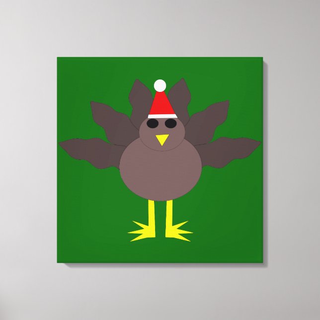Impression sur toile de dinde de Noël mignonne (Recto)
