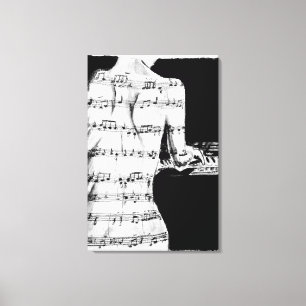 Impression sur toile de femme au piano Fantaisie m