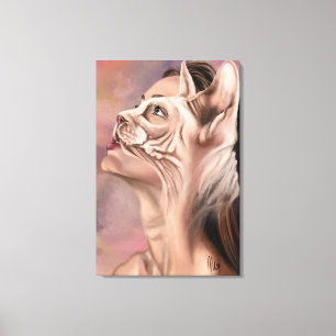 Impression sur toile de Femme Chat
