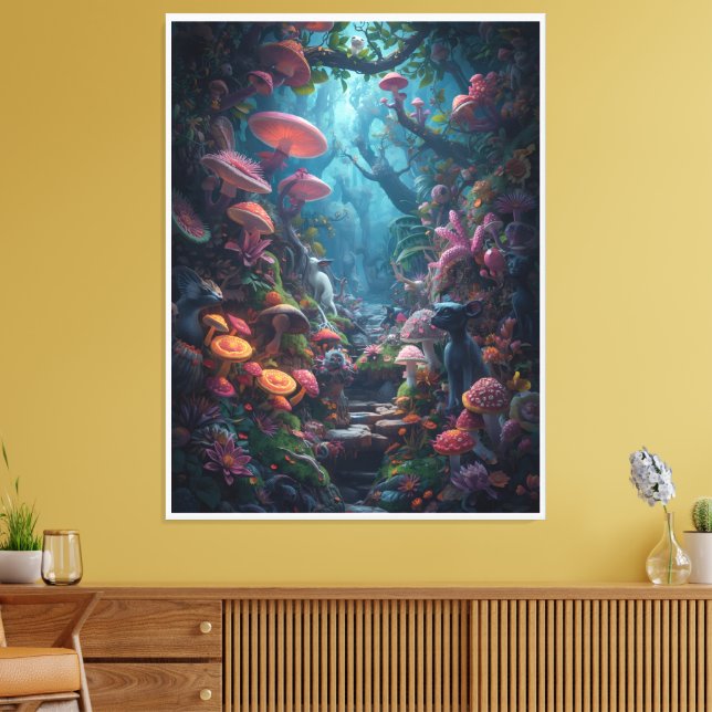 Impression sur toile de forêt psychédélique (Insitu(Salon))