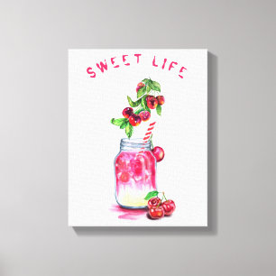 Impression sur toile de jus de cerise boisson fraî