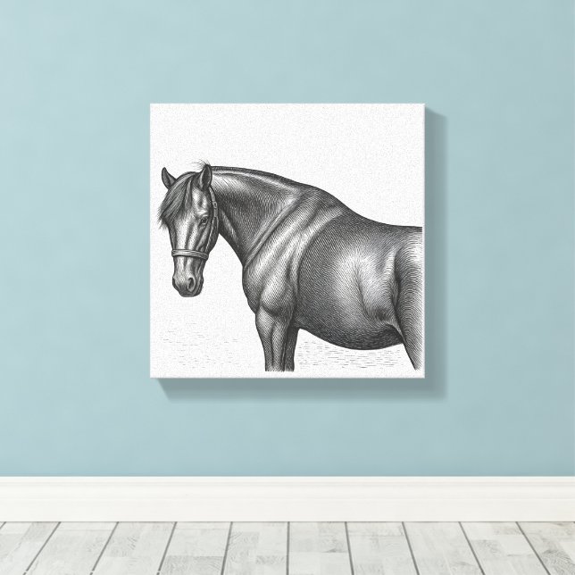 Impression sur toile de la collection de chevaux (Insitu (Plancher de Bois))