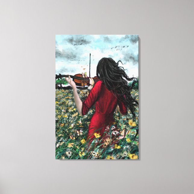 Impression sur toile de la dame au violon Sonate d (Recto)