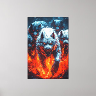 Impression sur toile de la meute de loups infernal