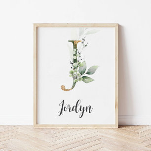 Impression sur toile de lettre J Monogramme de la 